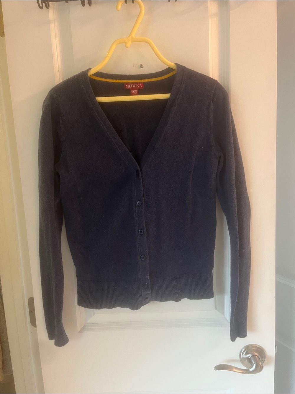 Merona Navy Button-Up V-Neck Women's Cardigan